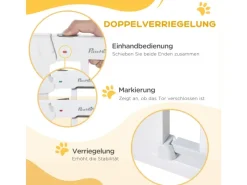 PawHut Türschutzgitter Verstellbar Auto-Close