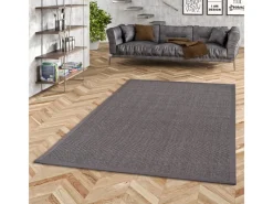 Bordüren^Pergamon Sisalteppich Natura Klassisch mit Bordüre Anthrazit 150x150cm