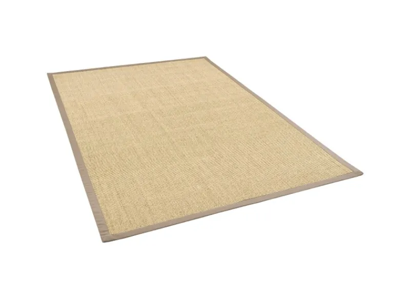 Bordüren^Pergamon Sisalteppich Natura Klassisch mit Bordüre Creme Taupe 150x150cm