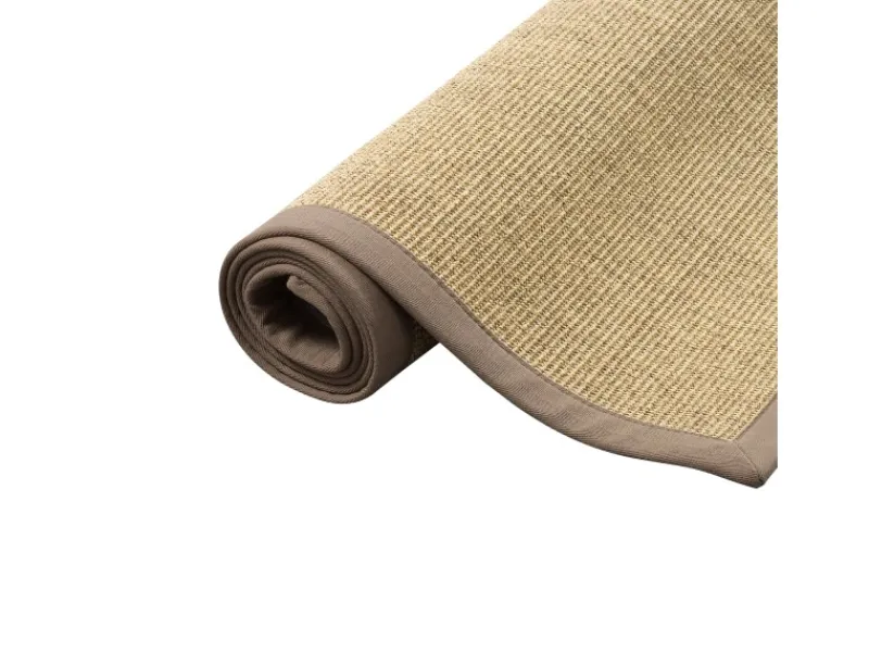 Bordüren^Pergamon Sisalteppich Natura Klassisch mit Bordüre Creme Taupe 150x150cm