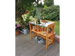 Promadino Pflanztisch klappbar mit verzinkter Arbeitsfläche 45 cm x 97 cm x 88 cm
