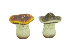 Dekorative Figuren^Pilz aus Keramik 5,5 cm Braun-Beige