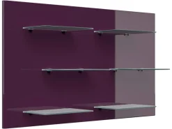 Posseik Schweberegale^Wandregal Elite 6 Glasablagen 104 cm x 60 cm Brombeer