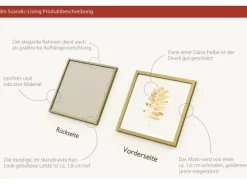 Pro Art Bilder^Bild Framed Art Golden Leaf II 30 cm x 30 cm