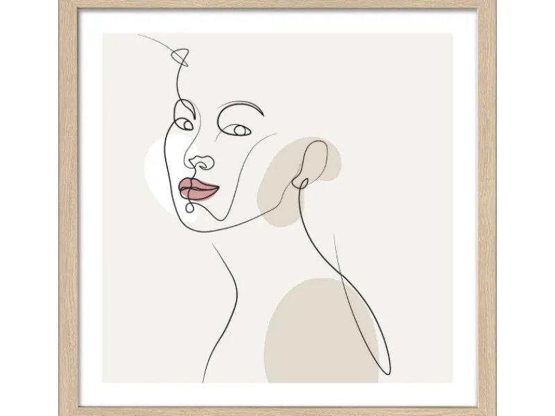 Pro Art Bilder^Bild Framed Art Line art faces II 30 cm x 30 cm