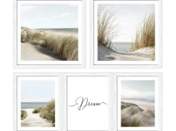 Pro Art Bilder Framed Art Nordic Beach V 2x 28 cm x 28 cm, 3x 19 cm x 24 cm