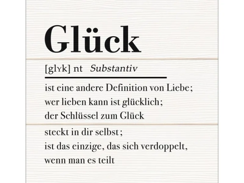 Pro Art Bilder^Dekopanel Glück auf Holz 30 cm x 30 cm