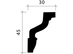 Zierprofile^PROFHOME 650171 Eckleiste Deckenleiste Zierleiste Stuckleiste 2 m 200 cm x 3 cm x 4,5 cm Weiß