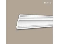 Zierprofile^PROFHOME 650113 Eckleiste Stuckleiste Deckenleiste Zierleiste Stoßfest 2 m 200 cm x 8,0 cm x 8,4 cm Weiß