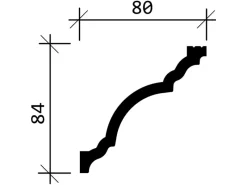 Zierprofile^PROFHOME 650113 Eckleiste Stuckleiste Deckenleiste Zierleiste Stoßfest 2 m 200 cm x 8,0 cm x 8,4 cm Weiß
