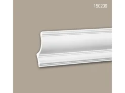 PROFHOME 150209 Eckleiste Zierleiste für indirekte Beleuchtung Stuckleiste 2 m 200 cm x 11,8 cm x 15 cm Weiß