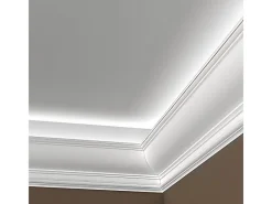 PROFHOME 150209 Eckleiste Zierleiste für indirekte Beleuchtung Stuckleiste 2 m 200 cm x 11,8 cm x 15 cm Weiß