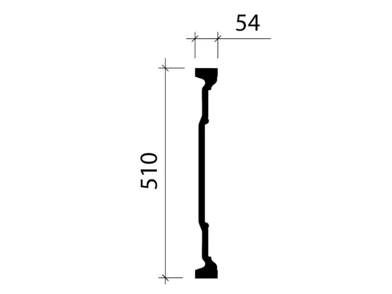 PROFHOME 489001 Pediment Fassadenstuck Fensterumrandung Fassaden Element 90,2 cm x 5,4 cm x 51 cm Weiß
