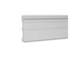 PROFHOME 653114 Sockelleiste Fußleiste Zierleiste Stuckleiste 2 m 200 cm x 1,5 cm x 15 cm Weiß
