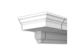 PROFHOME 401133 Stirnelement Außenstuck Zierelement Fassaden Element 36 cm x 36 cm x 26,5 cm Weiß