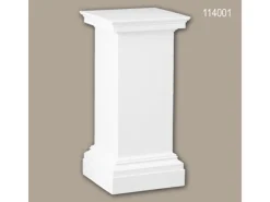 Vasen^PROFHOME 114001 Vollsäulen Postament Säule Zierelement dekoratives Element 65 cm x 31,8 cm x 31,8 cm Weiß