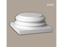 PROFHOME 443202 Vollsäulen Sockel Fassadenstuck Säule Fassaden Element 27,2 cm x 27,2 cm x 11,5 cm Weiß