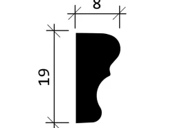 Zierprofile^PROFHOME 651321 Wand- und Friesleiste Stuckleiste Zierleiste Stoßfest 2 m 200 cm x 0,8 cm x 1,9 cm Weiß