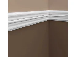 Zierprofile^PROFHOME 151310 Wand- und Friesleiste Stuckleiste Zierleiste Wandleiste 2 m 200 cm x 1,9 cm x 9,6 cm Weiß