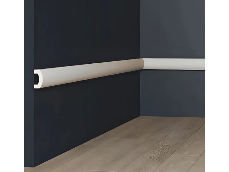 PROFHOME 651815 Wandleiste Friesleiste Zierleiste Stuckleiste 2 m 200 cm x 2 cm x 4 cm Weiß