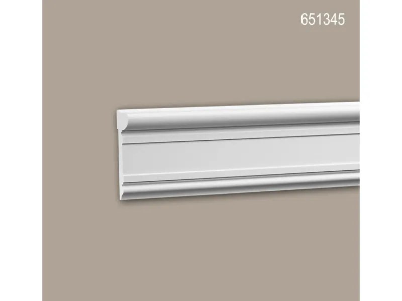 PROFHOME 651345 Wandleiste Friesleiste Zierleiste Wandleiste 2 m 200 cm x 2,2 cm x 9,4 cm Weiß