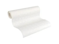 Überstreichbare Tapeten^PROFHOME 338310-GU Grafik Tapete Geometrisch Matt Weiß 0,53 m x 10,05 m 5,33 m2 Weiß