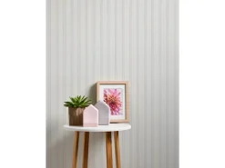 Überstreichbare Tapeten^PROFHOME 243515-GU Streifen Tapete Traditionell Matt Weiß 0,53 m x 10,05 m 5,33 m2 Weiß