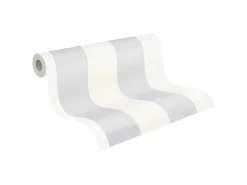 Überstreichbare Tapeten^PROFHOME 247612-GU Streifen Tapete Traditionell Matt Weiß 1,06 m x 25,00 m 26,50 m2 Weiß