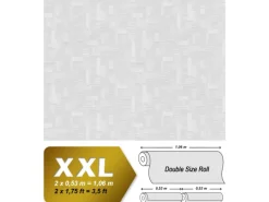 PROFHOME 262110-GU Struktur Tapete Geometrisch Matt Weiß 1,06 m x 25,00 m 26,50 m2 Weiß