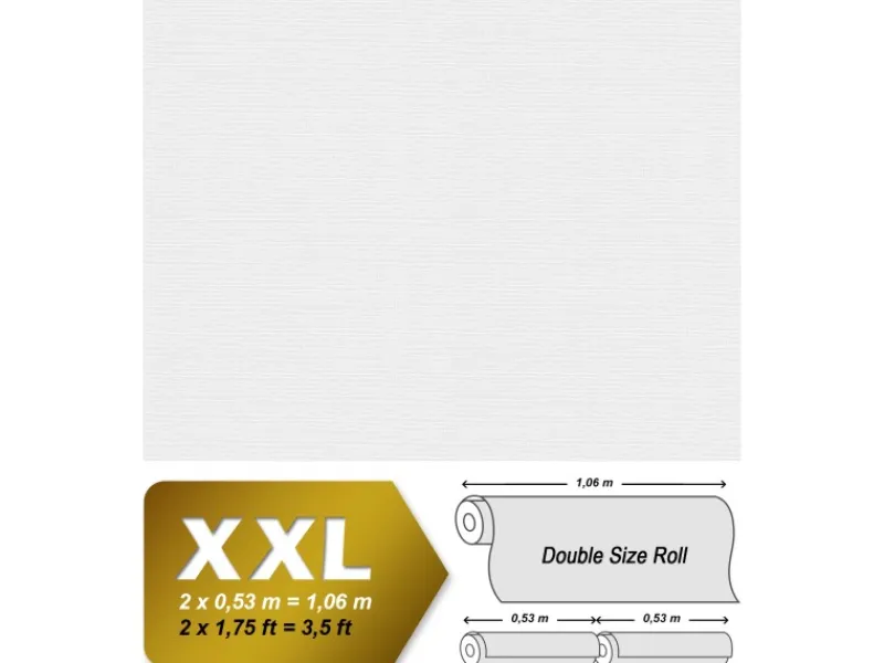 PROFHOME 252418-GU Textiloptik Tapete Struktur Matt Weiß 1,06 m x 25,00 m 26,50 m2 Weiß