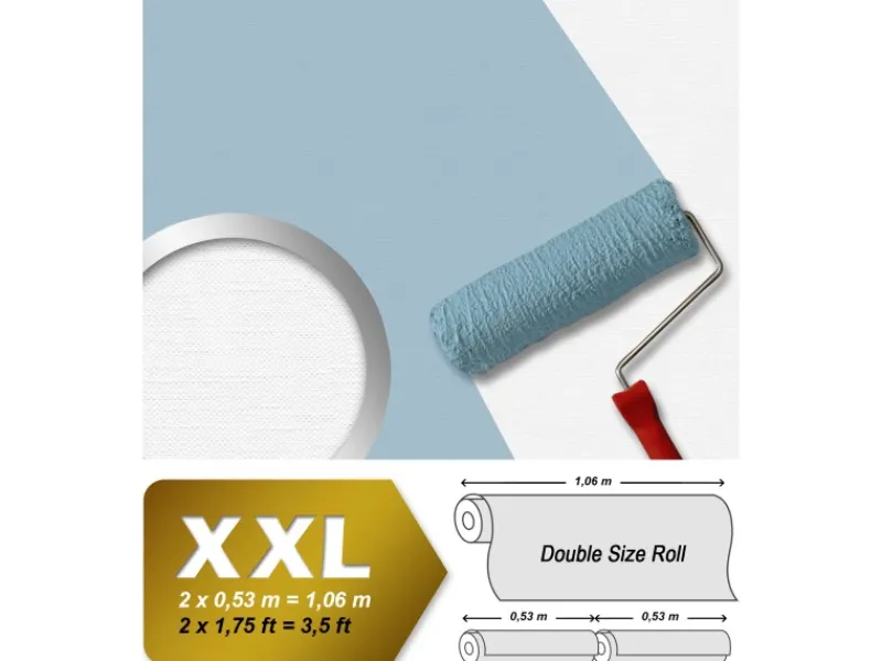 Überstreichbare Tapeten^PROFHOME 324115-GU Textiloptik Tapete Struktur Matt Weiß 1,06 m x 25,00 m 26,50 m2 Weiß