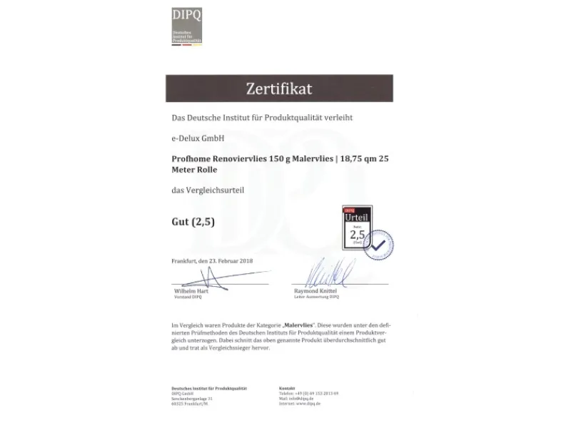 PROFHOME Renoviervlies 150 g Malervlies Anstrich-Vlies Weiß 1 Palette mit 80 Rollen 1500 m2 Weiß