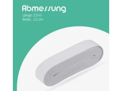 ProHome Gummiband 2,5 m x 2,0 cm Weiß