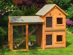 Promadino Kleintiervilla Maxi mit Erweiterung und Freilaufgehege