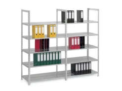 PROREGAL Aktenregal Schraubsystem Grundregal HxBxT 290 x 75 x 60 cm 8 Ebenen Fachlast 90 kg Ohne Deckboden Beidseitig Nutzbar