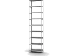 PROREGAL Büroregale^Aktenregal Schraubsystem Grundregal HxBxT 290 x 75 x 30 cm 9 Ebenen Fachlast 60 kg Mit Deckboden Einseitig Nutzbar