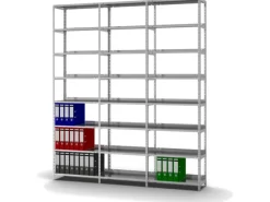 PROREGAL Büroregale^Aktenregal Schraubsystem Grundregal HxBxT 255 x 75 x 30 cm 8 Ebenen Fachlast 60 kg Mit Deckboden Einseitig Nutzbar