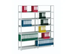 PROREGAL Büroregale^Aktenregal Schraubsystem Grundregal HxBxT 255 x 75 x 30 cm 8 Ebenen Fachlast 60 kg Mit Deckboden Einseitig Nutzbar