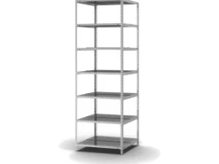 PROREGAL Aktenregal Schraubsystem Grundregal HxBxT 220 x 75 x 60 cm 7 Ebenen Fachlast 90 kg Mit Deckboden Beidseitig Nutzbar