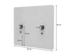 PROREGAL Pinnwände^Akustik-Tischtrennwand HxBxT 60x65x2 cm Doppelwandig Stoff Büro-Sichtschutz Schreibtisch Pinnwand