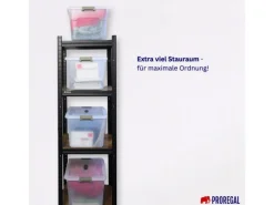 PROREGAL Aufbewahrungsbox Mit Deckel 30L 4er Set Klein Transparent Stapelbar Kunststoffbox Verschlussclips Stapelbox Aufbewahrungsbehälter Büro