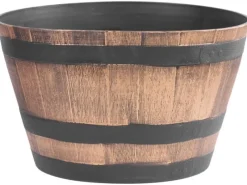 PROREGAL Vasen^Blumentopf 50x30cm Holz-effekt, Fass