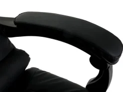 PROREGAL Sessel^Bürostuhl HxBxT 110x63x103 cm Sitzhöhe 48cm Ausziehbare Fußstütze Kunstleder Schwarz Schreibtischstuhl Drehstuhl Chefsessel