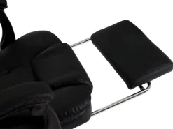 PROREGAL Sessel^Bürostuhl HxBxT 110x63x103 cm Sitzhöhe 48cm Ausziehbare Fußstütze Kunstleder Schwarz Schreibtischstuhl Drehstuhl Chefsessel