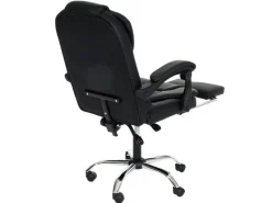 PROREGAL Sessel^Bürostuhl HxBxT 110x63x103 cm Sitzhöhe 48cm Ausziehbare Fußstütze Kunstleder Schwarz Schreibtischstuhl Drehstuhl Chefsessel