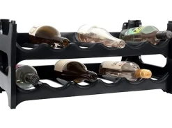 PROREGAL Ostern|Flaschenregale^CURVA Weinregal 6x Ebenen für 36 Flaschen HxBxT 72x60x30cm Schwarz