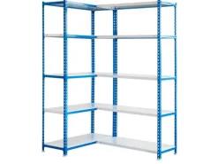 PROREGAL Metallregale|Eckregale^Eckregal Metal Shark HxBxT 180 x 90 x 30 cm Fachlast 80 kg Blau