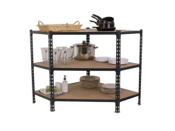 PROREGAL Eckregale^Eckregal Small Muli HxBxT 90 x 90 x 40 cm 3 Fachböden Fachlast 200 kg Anthrazit