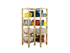 PROREGAL Eckregale^Eckregal Woodland HxBxT 166,4 x 85 x 50 cm Fachlast 120 kg 5 Fachboden Kiefernholz Natur