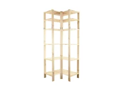 PROREGAL Eckregal Woodland HxBxT 230 x 85 x 50 cm Fachlast 120 kg 6 Fachboden Kiefernholz Natur